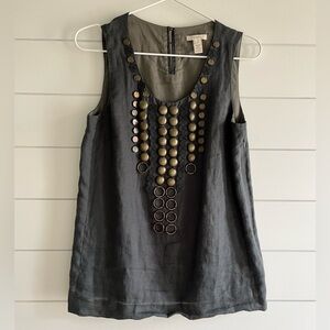 JCrew women’s Sleeveless Embellished jeweled neckline blouse size 0